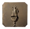 exhibition hand print of a banana flower