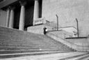 single pro yoon demonstrator on the steps of Sejong centre